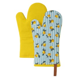 Folkulture Oven Mitts Heat Resistant 12"x 5.5" | Silicone Oven Mitts |100% Cotton Oven Mits/Glove Set | Cute Mitts, Kitchen Oven Mitt Set, Silicon Oven Gloves Heat Resistant | Kitchen Cooking Gloves