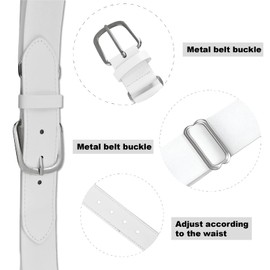 cs runsenisocks Adult Men's Baseball/Softball Socks & Belt Set, Younth Soccer Socks(3 Pairs of Socks and 1 Belt (US, Alpha, Large, White)