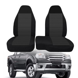 runfider 2PCS 60/40 High Back Bench Seat Cover with Hooks Compatible with Ford Ranger 2004 2005 2006 2007 2008 2009 2010 2011 2012 - Black