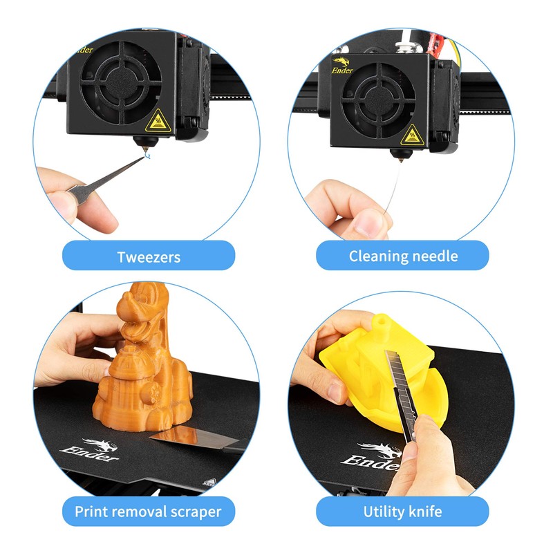 Creality 3D Printer Tool Kit with Case 35Pcs with Cleaners