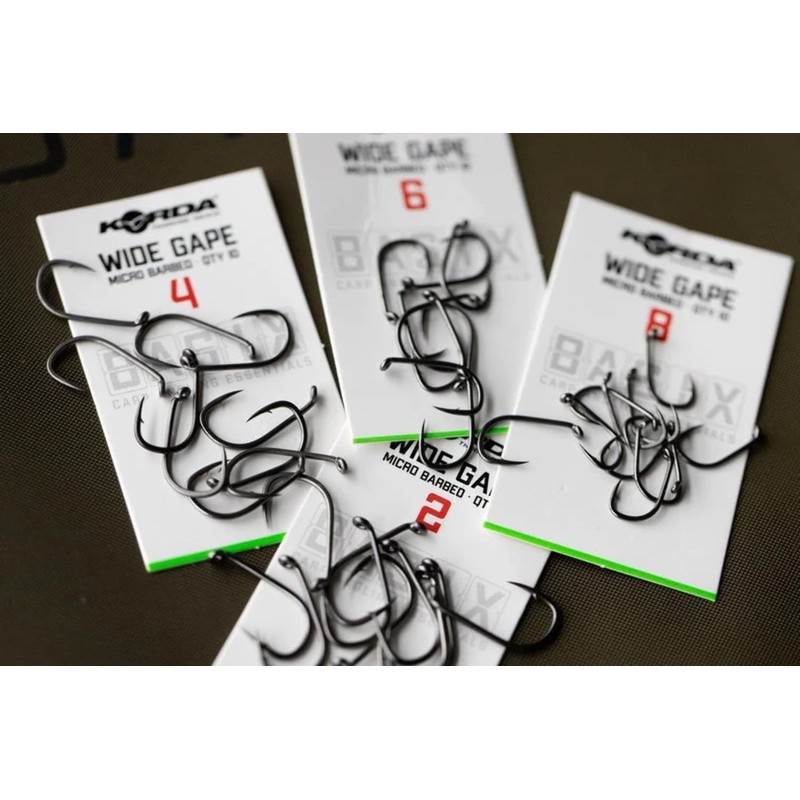 Korda Basix Wide Gape Barbless Size 4 KBX005 Hooks Fishing