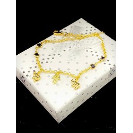 Primejewelry269 Womens Girl 14K Gold Filled Animal Elephant Charm Link Chain Anklet Bracelet 10"