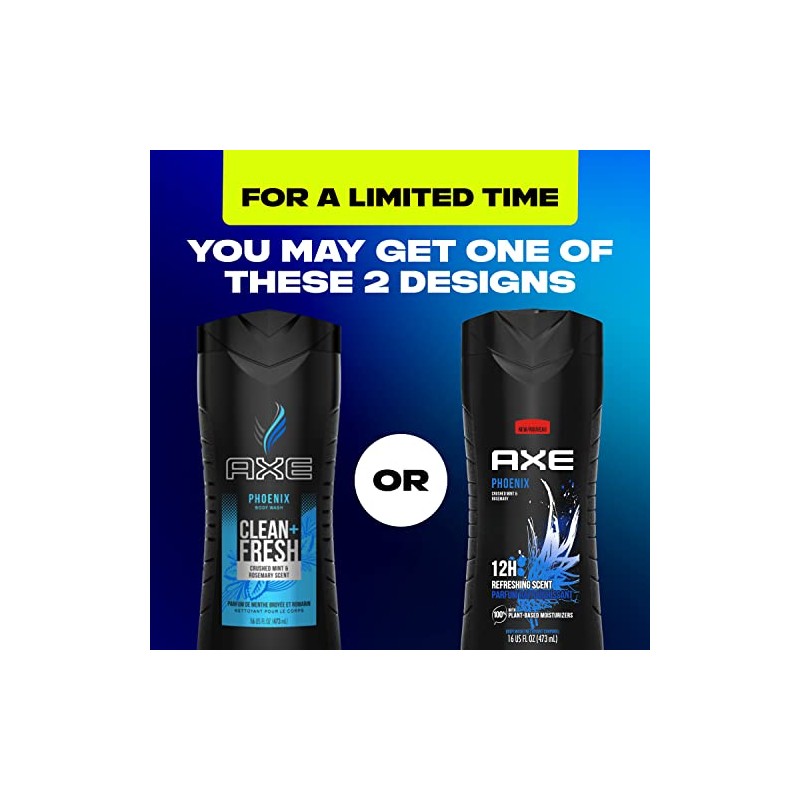 AXE Body Wash for Men, Phoenix, 16 Ounce (Pack of