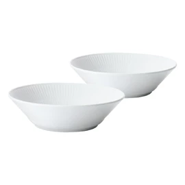 Royal Copenhagen 1016914 White Fluted Deep Plate, 6.7 inches (17 cm), Set of 2, Wedding Gift, Gift