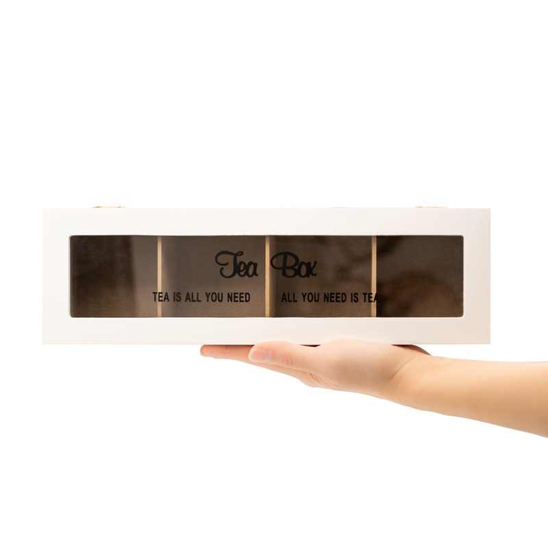 Wooden Tea Box, Tea and Herbal Tea Bag Holder with