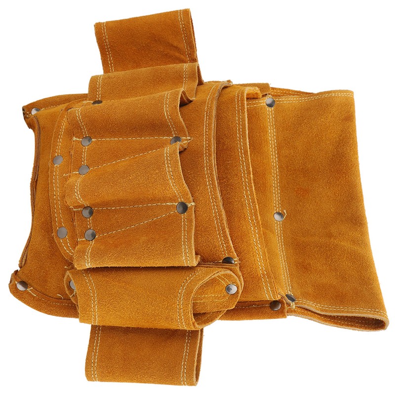 Tool Waist Bag Multifunctional Yellow Cowhide Electrician Hardware Tool Storage