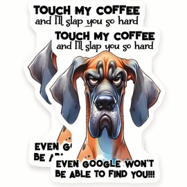 Funny Dog Magnets - Coffee Quote - Great Dane Art - 2 Pack - 5" Wide Design - Sticks to Fridges, Lockers, Toolboxes & More - Made in USA - AQM3443