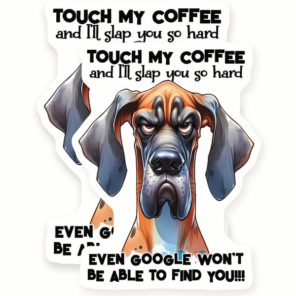 Funny Dog Magnets - Coffee Quote - Great Dane Art