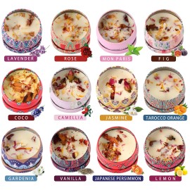 USSATO Juego De Regalo De Velas Perfumadas, 12 Latas Hechas De Cera