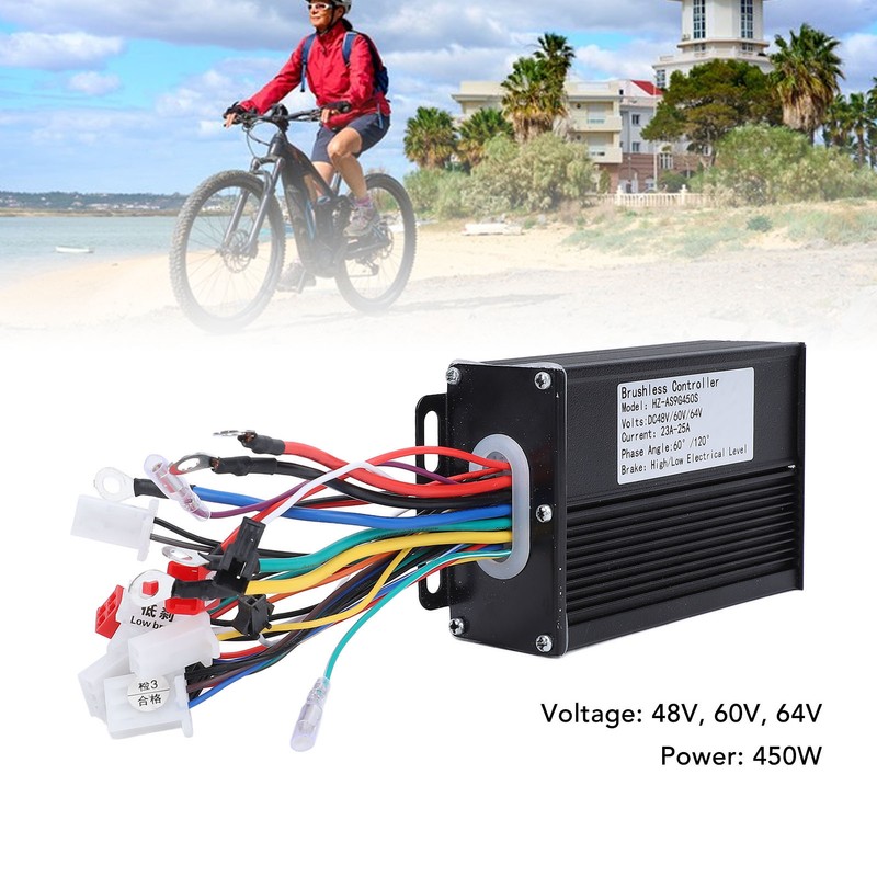48V 60V 64V 450W Brushless Controller Aluminum Alloy Speed Motor