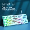 Gaming Keyboard USB Round 87 Keys Colorful Backlit Ergonomic Mechanical