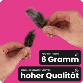 Netuno Pack of 150 Brown Decorative Feathers, 6 g, Guinea Fowl Feathers, Dotted Feathers, Jewellery Feathers, Bird Feathers, Crafting Feathers, Natural, for DIY Craft Decorations, Easter, Christmas Decorative Figures