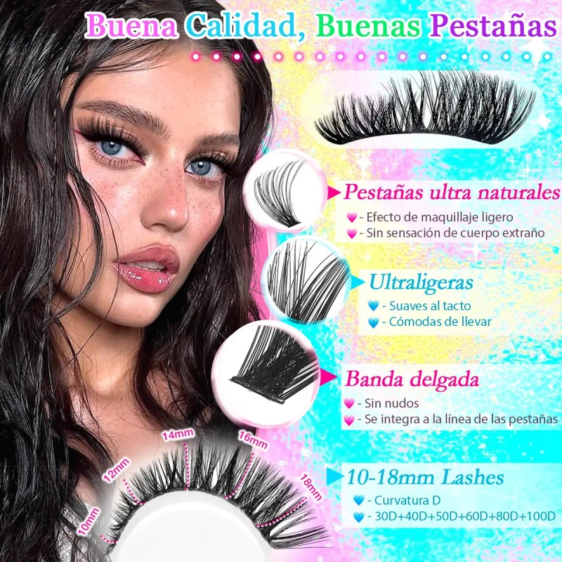 30d+40d+50d+60d+80d+100d Kit Extensiones Pestañas Diy Lash