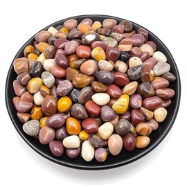 SigMntun Polished Mookaite Jasper Crystal Chips 200 Pcs - 0.3" 10 oz Tumbled Stone Chips Crushed Sea Glass Stones Healing Reiki Crystal Making Home Decoration