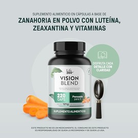 LIFE 360+ Eagle Vsion Blend | 220 Cápsulas | 1100 Miligramo por Porción | Cápsulas a Base de Zanahoria en Polvo, Luteína, Zeaxantina, Vitamina A, C, E