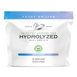 Muscle Feast Hydrolyzed Whey Protein Powder, Grass Fed and All Natural Hormone-Free, Hydro Whey Powder for Men and Women, Gluten Free, Non-GMO, Delicious Hydrolyzed Protein Powder, Unflavored, 5lb