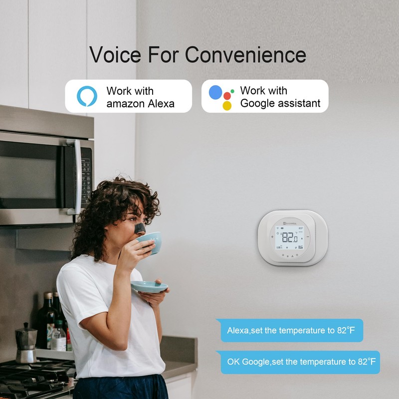 SASWELL Smart WiFi Thermostat for Home, Programmable Thermostat with C-Wire