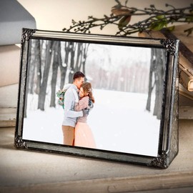 5x7 Picture Frame Clear Glass Wedding Photo Frame Family Anniversary Baby Keepsake Gift Vintage Home Décor J Devlin Pic 360-57H (5x7 Horizontal