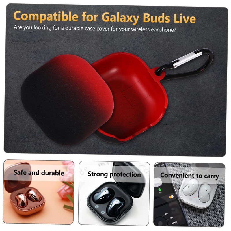 OSALADI 3pcs Anti-Lost Earphone Sleeve Gradient Design Protective Case for