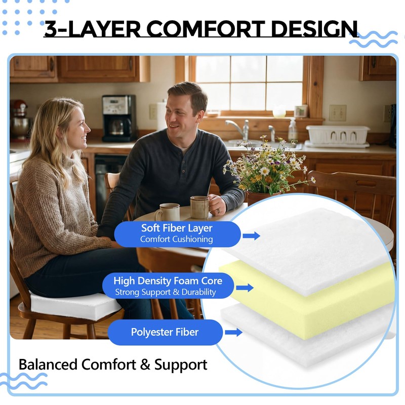 Sieral 4 Pack 18"x18"x2" Chair Foam Cushion Replacement, Upholstery Foam