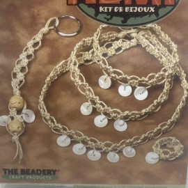 The Beadery HEMP Jewelry Kit 5 Projects Shell Necklace Bracelet Anklet Ring Keychain #5549
