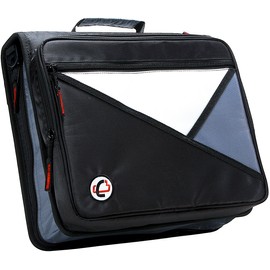 Case-it The Universal Zipper Binder - 2 Inch O-Rings - Padded Pocket that holds up to 13 Inch Laptop/Tablet - Multiple Pockets - 400 Page Capacity - Comes with Shoulder Strap - Black LT-007