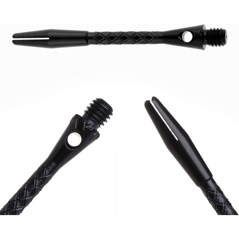 POFET 12Pack Dart Shafts in Black Metal Accessories Harrow Stems