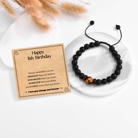 WIKHIA 8th Birthday Gifts Ideal for Boys, 8 Year Old Birthday Bracelet for Son Brother Grandson Nephew Friend
