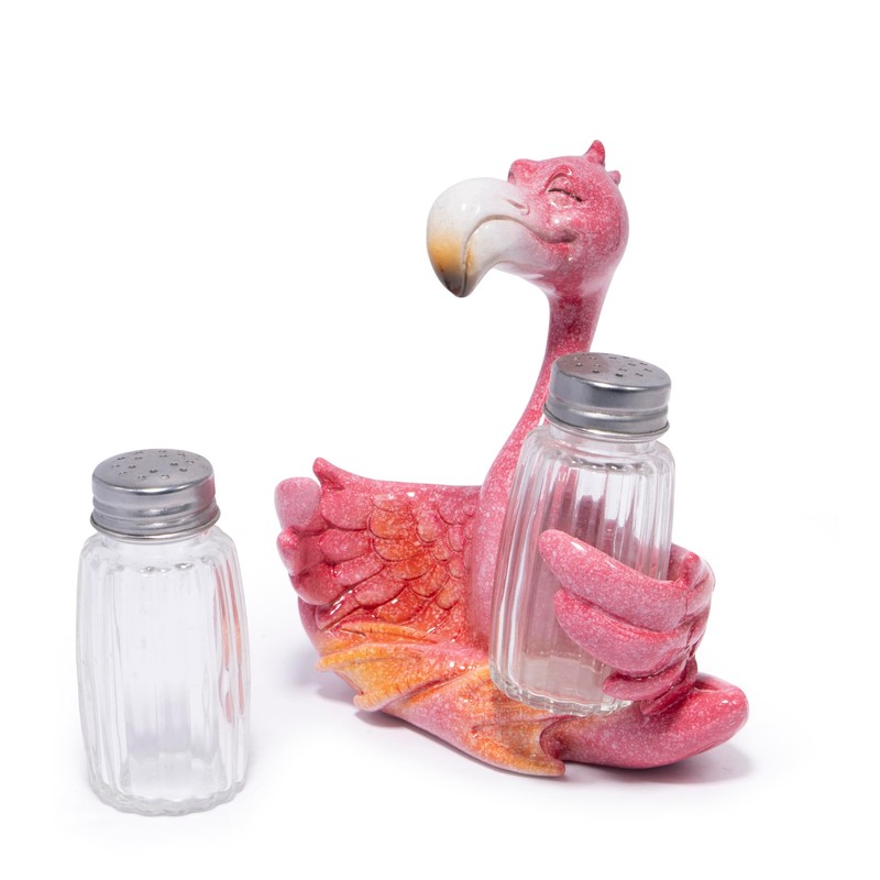 Hodao Flamingo Figurines Decorations with Salt and Pepper Shaker Flamingo