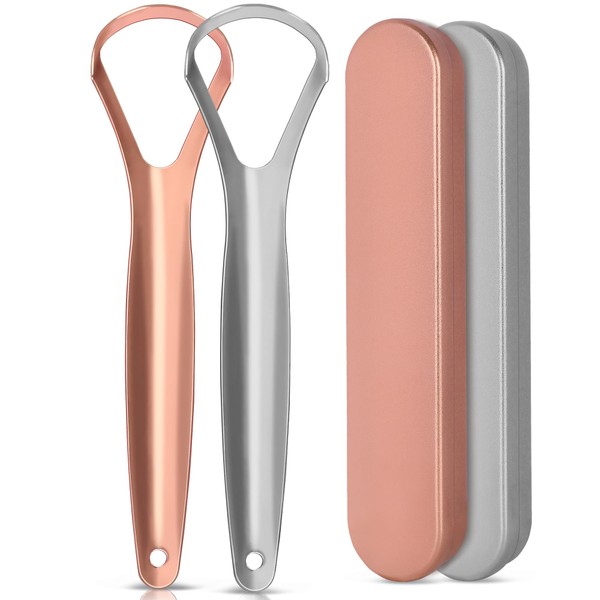 MILIFOX 2 Pack Tongue Scraper - Metal Tongue Scraper with