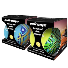 Sunflex X WABOBA Extreme Set of 2 Throwing Balls, Water Fun with Blue and Green Waboba Ball (Diameter 6 cm) for Ultimate Fun in the Water, Outdoor Toy for Children and Adults, Ball for the Beach