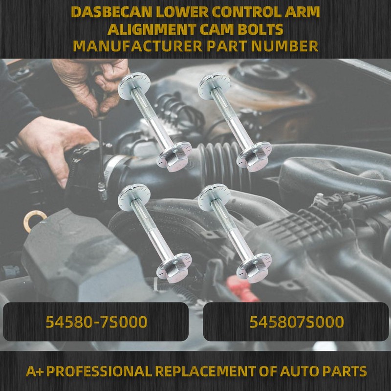 Dasbecan 4Pcs Front Shaft Rear Lower Control Arm Alignment Cam