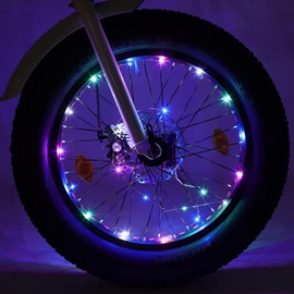 ECOTRIC Wheel Lights Bright Bike Tire Spoke Light 78 inches with USB Battery - A Wonderful Gift for Children and Adults (Green Style)