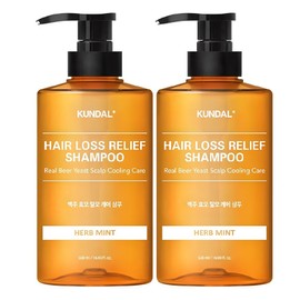 Kundal Brewer's Yeast Hair Loss Shampoo Herb Mint Flavor, 500ml, 2 Pieces / 쿤달 맥주효모 탈모샴푸 허브민트향, 500ml, 2개