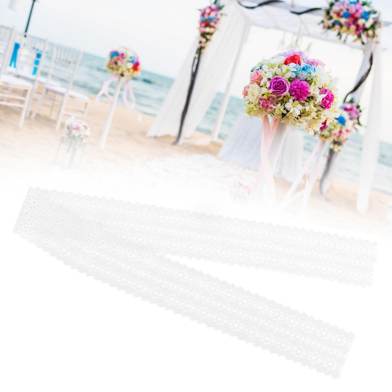 White Lace 10 Yards 6cm/2.3in Wide Ribbon Trim Flower Pattern