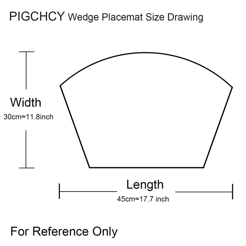PIGCHCY Wedge Shaped Placemats for Dining Table Cross-Weave Washable Vinyl