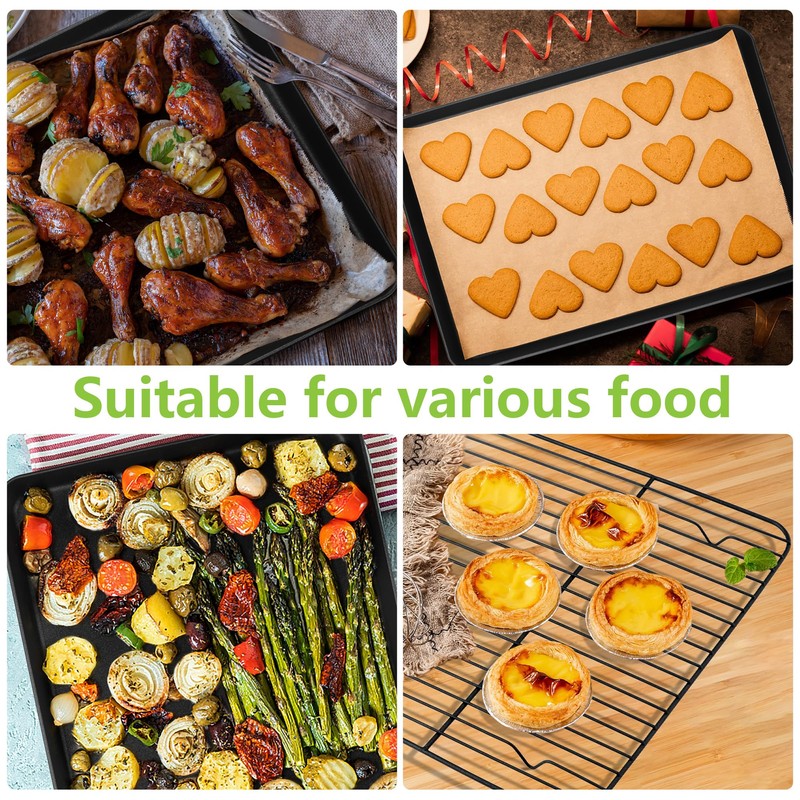 E-far Nonstick Baking Sheet with Rack Set, 16 x 12