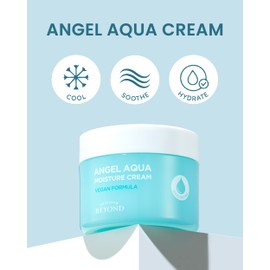 BEYOND Angel Aqua moisture Cream (5.1fl oz) - Instant Cooling, Hydrating, Soothing Lightweight Face Gel Moisturizer, Sleeping Mask. Korean Skin Care, Vegan. Cica, Hyaluronic Acid, Panthenol.