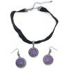 Gothicana by EMP Women's Black Purple Pentagram Jewellery Set, Polyester