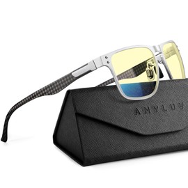 ANYLUV Gaming Glasses for Men Luxury Carbon Fiber Computor Blue Light Glasses Men Women with UV Protection Blocker