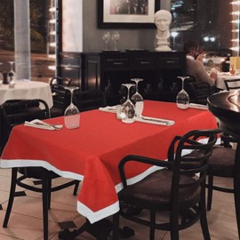 Trimming Shop Christmas Table Cloth Red Dining Table Cover Protectors for Christmas Decoration Kitchen Picnic Outdoor Xmas Party Holiday Winter Home Décor, 1pc