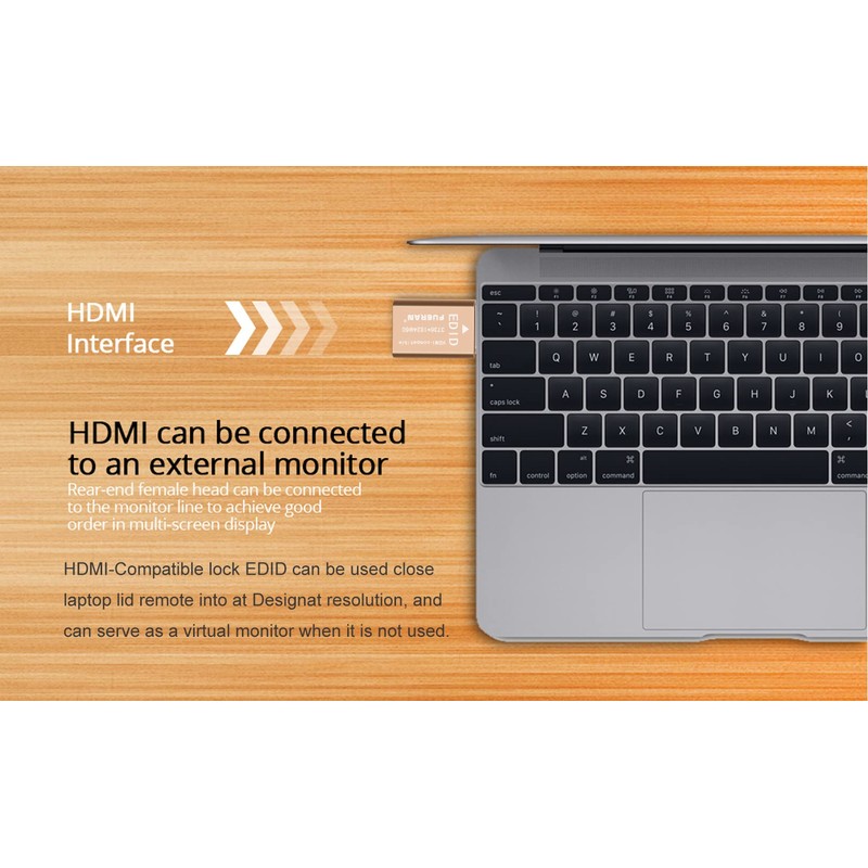 FUERAN HDMI Pass-Through EDID Emulator, 1920x1200@59Hz, Compatible with Video Splitters,