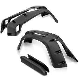 NEW 6Pcs Compatible For Jeep Wrangler TJ 6" Wide 97-06 Pocket Extended Fender Flares Kit Black