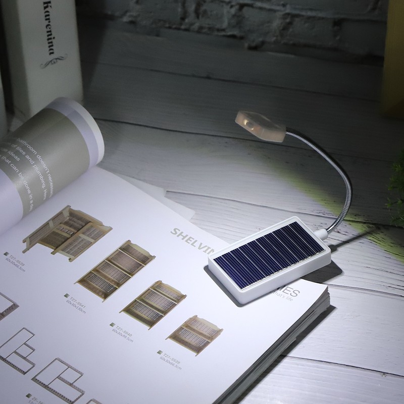 Flexible Arm Solar USB 3LED Clip On Lamp for Bedroom