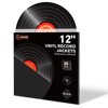 20PCS Black 12-Inch LP Vinyl Record Jackets, 350gsm Cardboard Sleeves