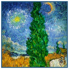 Orenco Originals Cypress Road Moon Stars Detail Vincent Van Gogh Counted Cross Stitch Pattern
