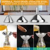 3pcs Stainless Steel Funnels - Kitchen Mini Funnel Set with