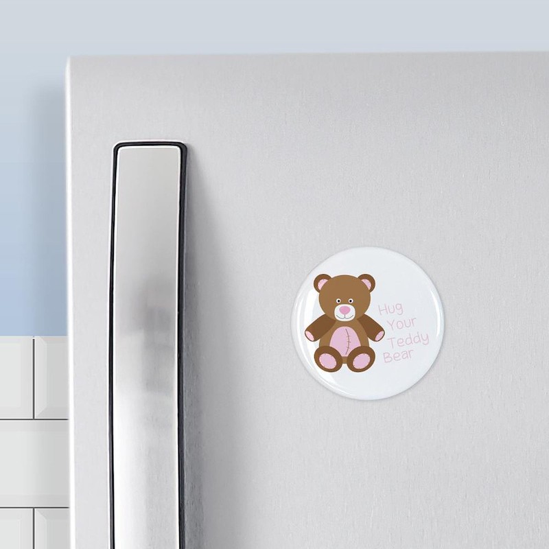 CafePress Hug Teddy Bear Magnets 2.25" Round Magnet, Refrigerator Magnet