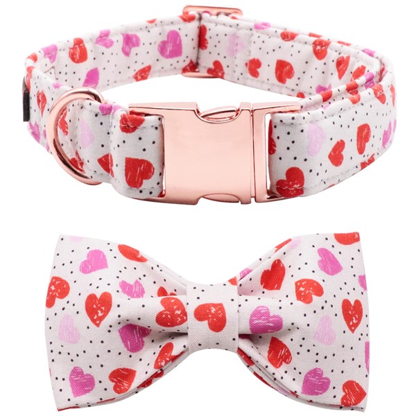 Lionet Paws Dog Collar with Bowtie, Valentine's Day Bowtie for