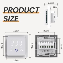 YeloDeer WiFi Smart Thermostat for Electric Underfloor Heating, Wireless Room Thermostat Digital Programmable Temperature Controller Screen-Off Function with Alexa Google Assistant 230V White